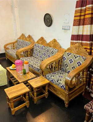 2/2/1 Teak Wood Sofa Set. Including foam covers. Urgent sale.