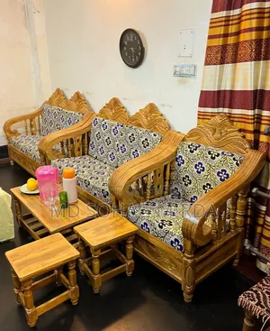 2/2/1 Teak Wood Sofa Set. Including foam covers. Urgent sale.