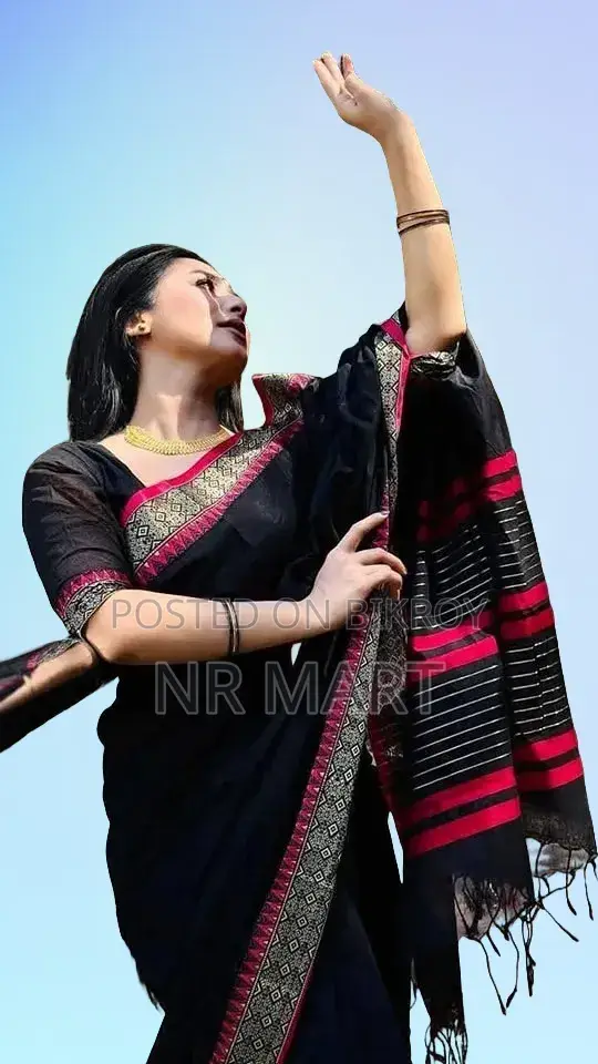 Half Silk Nakshi Border Saree with separate blouse piece L