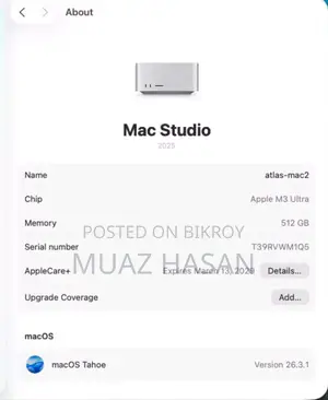New Desktop Computer Apple Mac Studio 256GB SSD 2T
