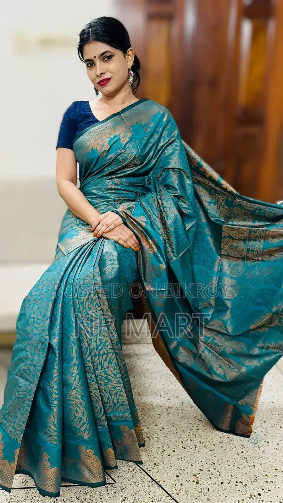 Original Sirajganj Silk Katan Saree with enchanting design.
