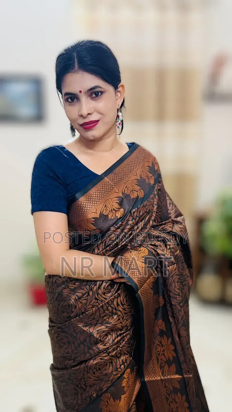 Original Sirajganj Silk Katan Saree with enchanting design.