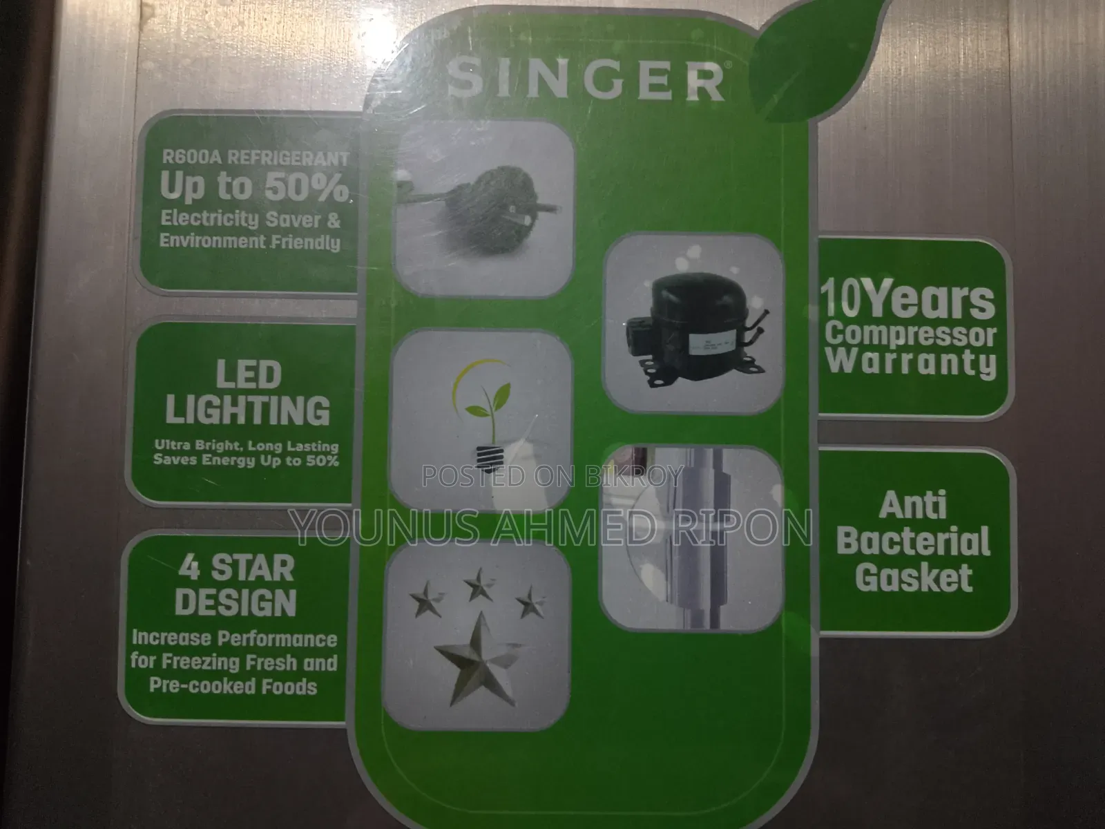 Singer Dual Door (Side by Side Inverter Refrigerator)