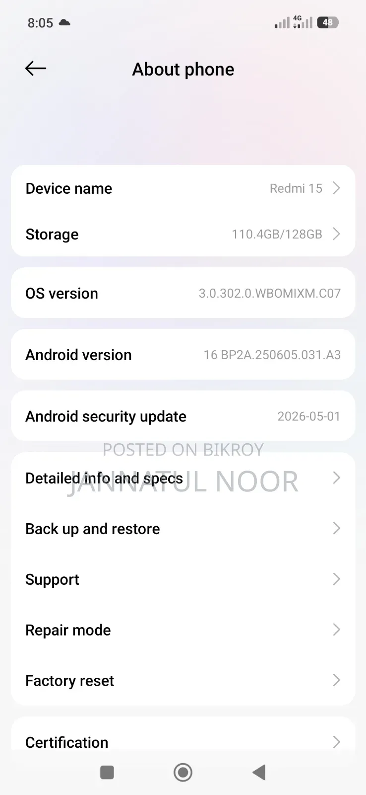 Xiaomi 15 256 GB Black