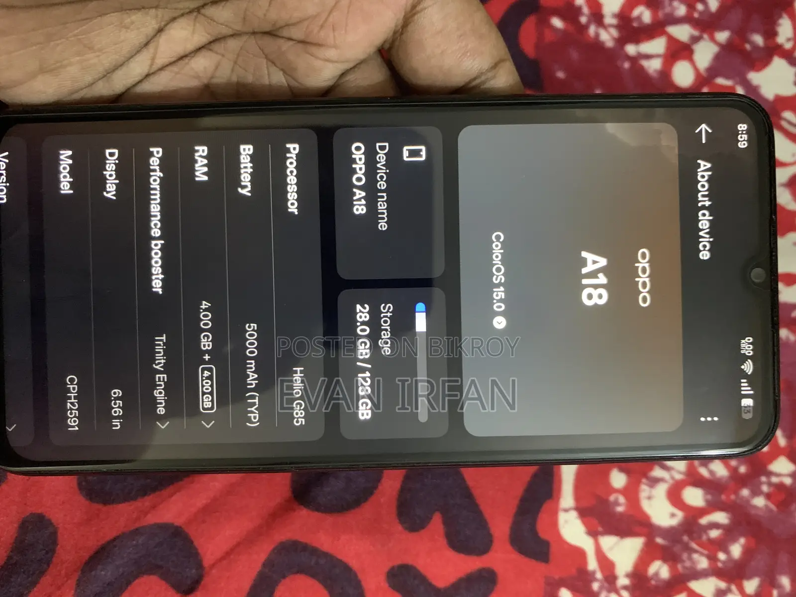 Oppo A18 128 GB Black