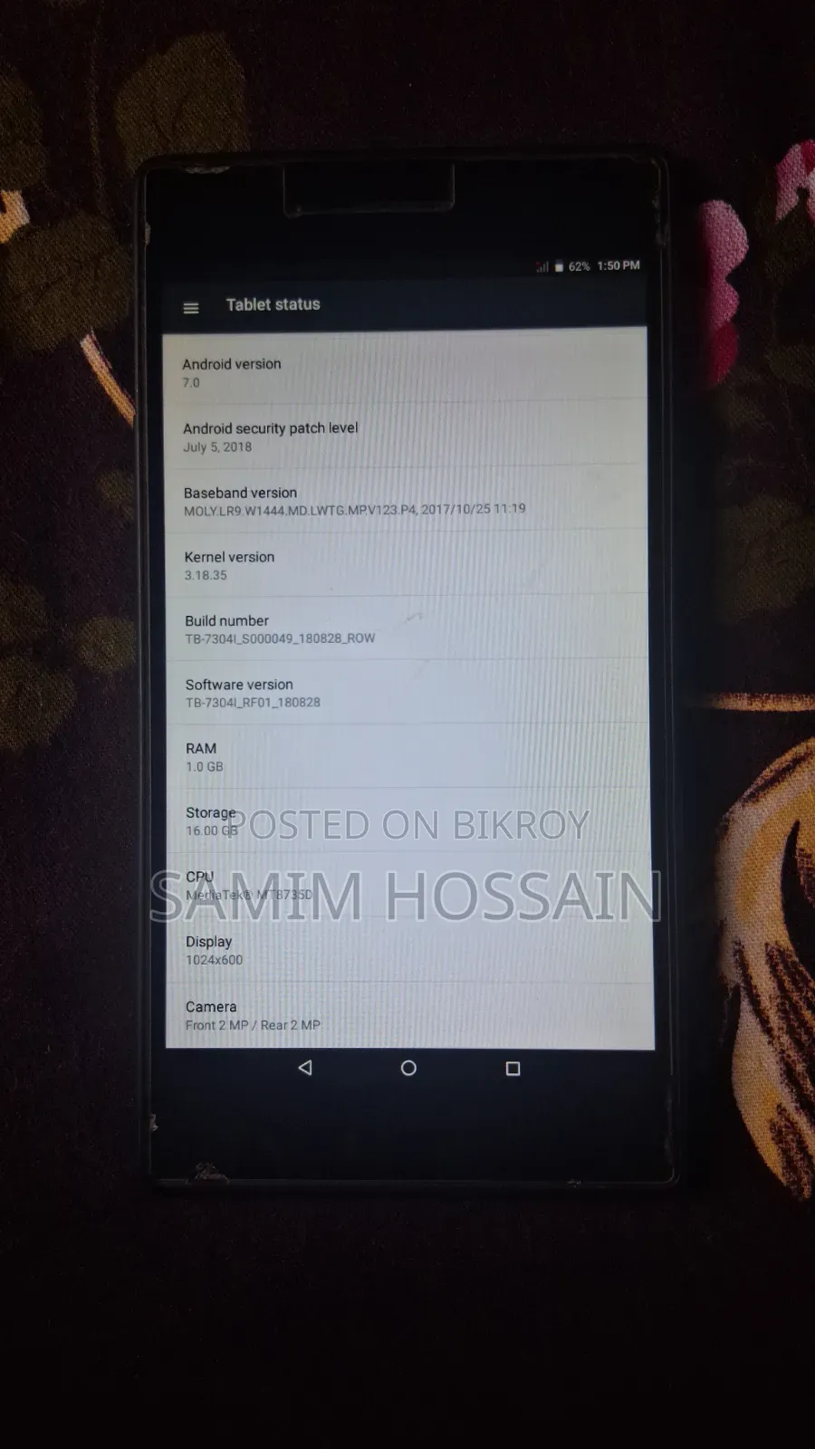 Lenovo Tab 7 16 GB Black