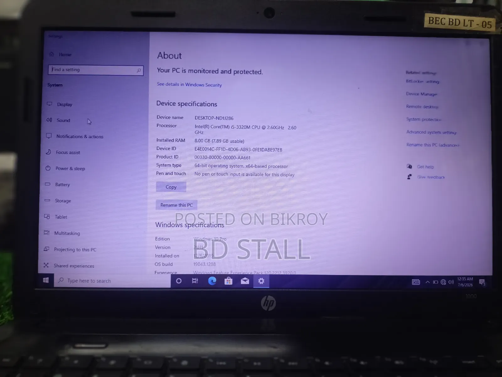 Laptop HP Pavilion 14-Ce1000 8GB Intel Core I5 HDD 500GB