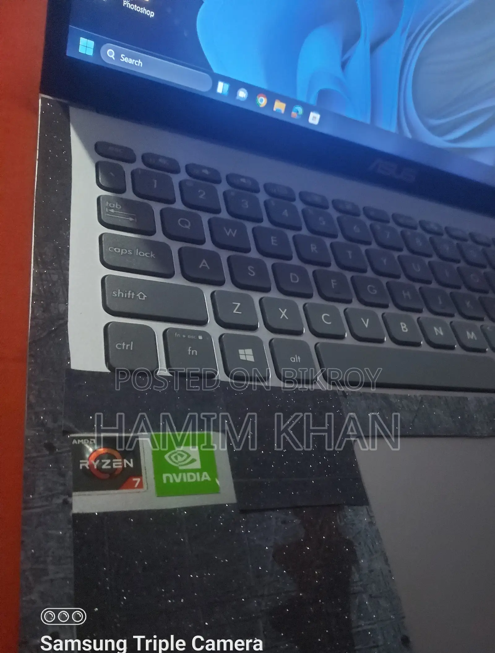ল্যাপটপ আসুস ৮জিবি এএমডি রাইজেন ৭ এসএসএইচডি+এসএসডি ৫১২জিবি