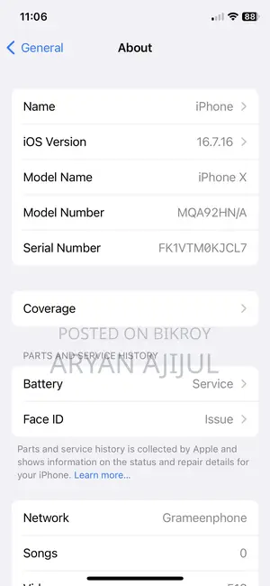 Apple iPhone X 256 GB White