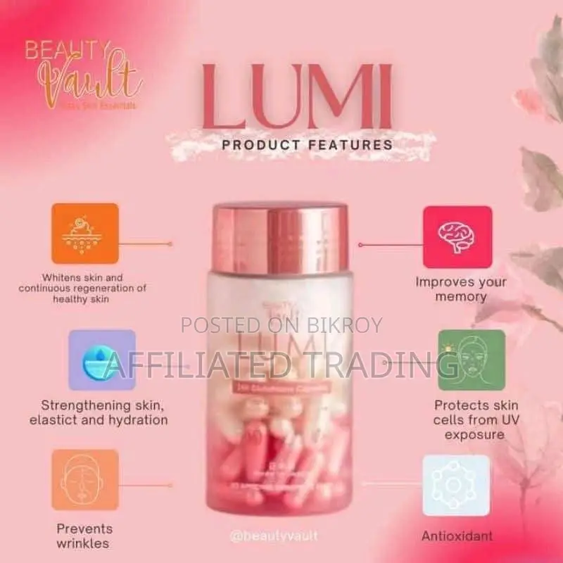 Beauty Vault Lumi 24h Glutathione - 60 Capsules 1 Box - Made in Japan