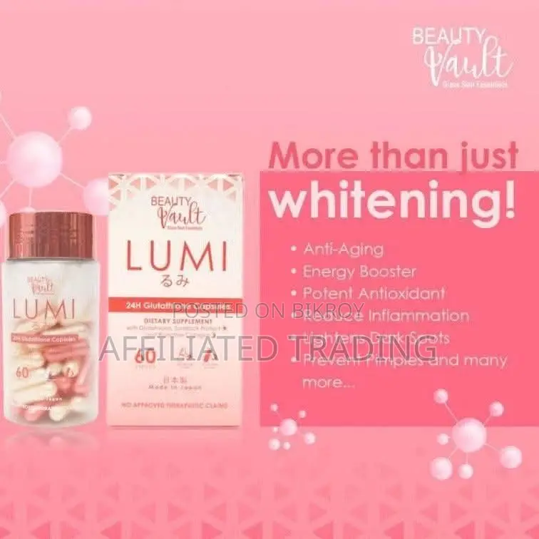 Beauty Vault Lumi 24h Glutathione - 60 Capsules 1 Box - Made in Japan