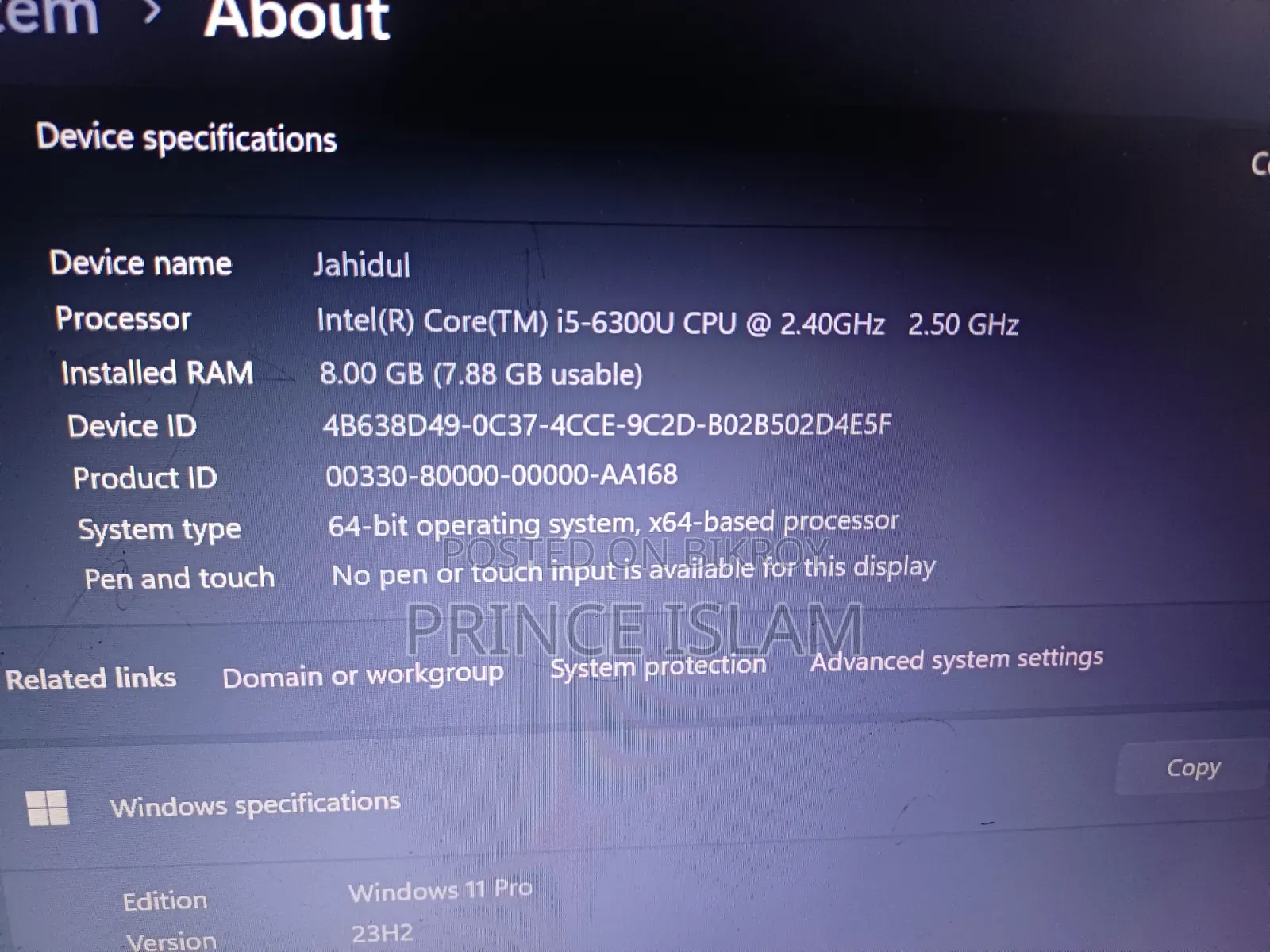 ল্যাপটপ HP EliteBook 840 G3 8GB Intel Core i5 SSD 256GB