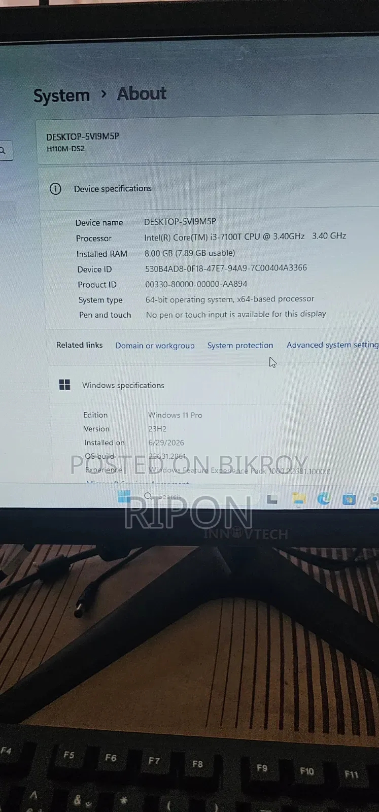 নতুন গিগাবাইট GA-H110MSTX-HD3-ZK ৮জিবি ইন্টেল কোর আই৩ এসএসডি ১২৮জিবি
