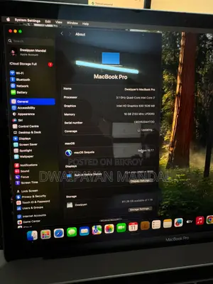 Laptop Apple MacBook Pro 2017 16GB Intel Core I7 SSD 1TB