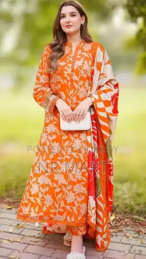 ডিজিটাল প্রিন্ট থ্রি পিস কামিজ + প্যান্ট + ওড়না