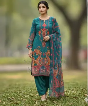 Ready Made Pure Dubai Silk Digital Print Three Piece