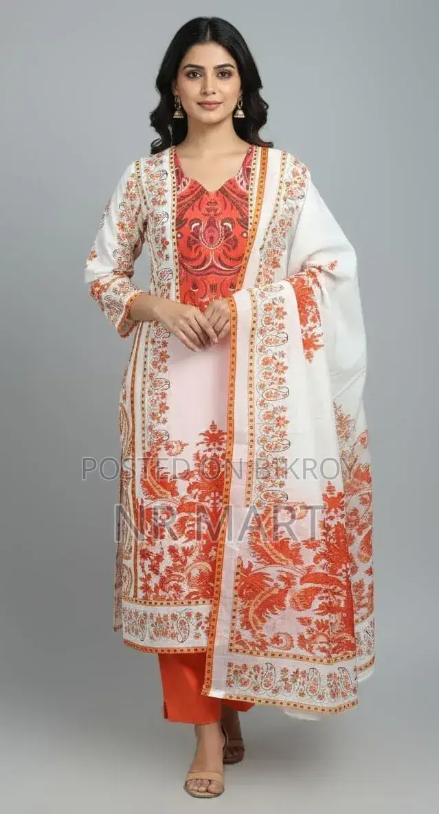 Ready Made Pure Dubai Silk Digital Print Three Piece