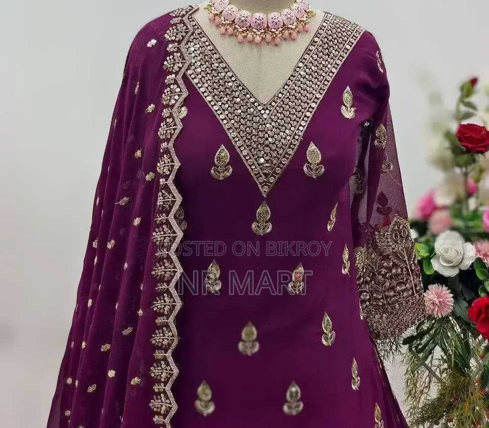 ঈদ স্পেশাল পার্টি প্রিমিয়াম সফট জর্জেট থ্রি পিস