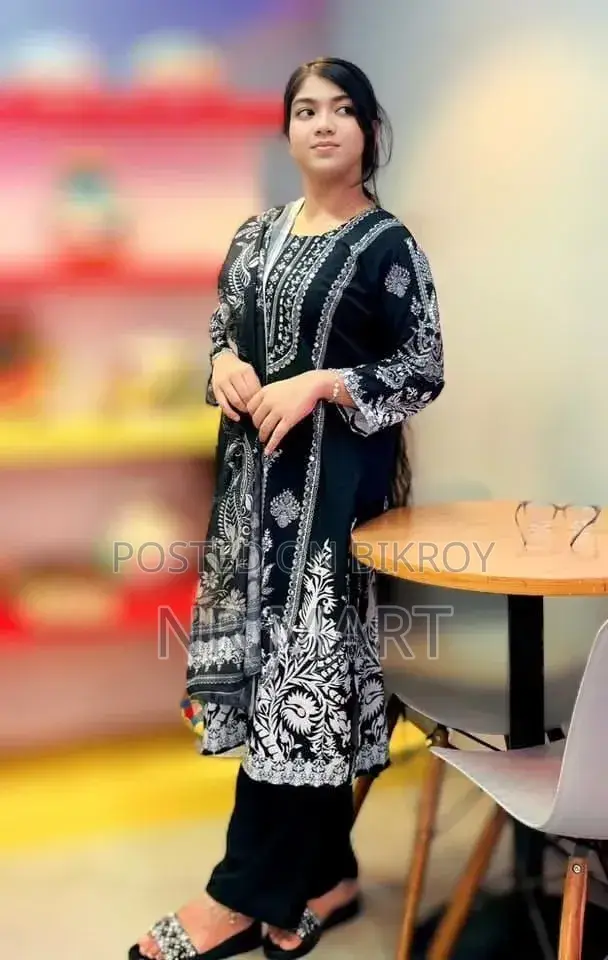 ডিজিটাল প্রিন্ট থ্রি পিস দুবাই চেরি
