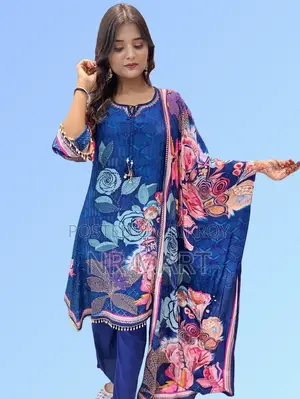 Digital Print Three Piece with Handwork