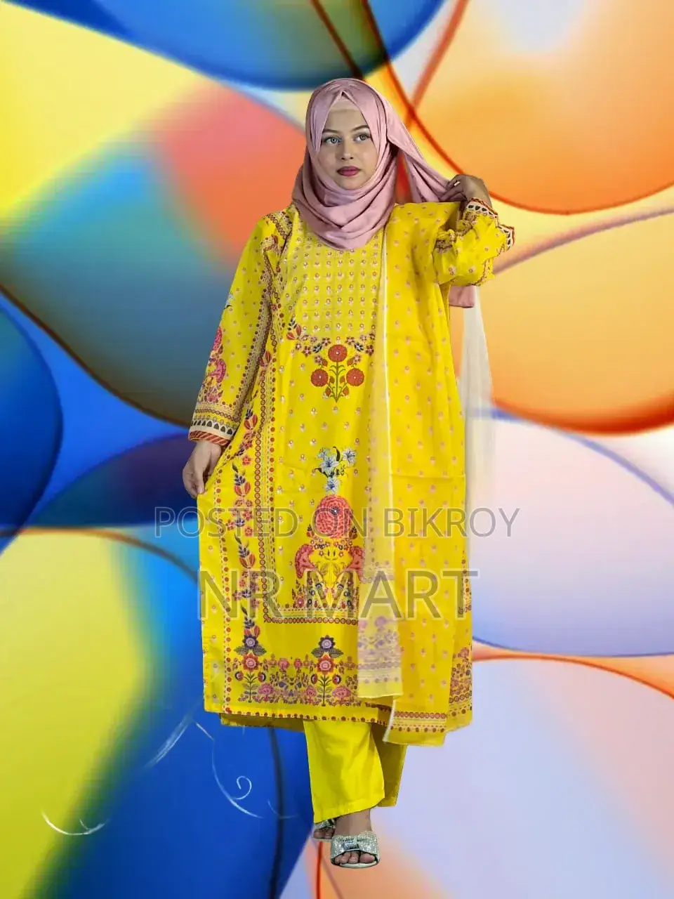 ইন্ডিয়ান ওয়েটলেছ জর্জেট কাপড়ের থ্রি পিছ