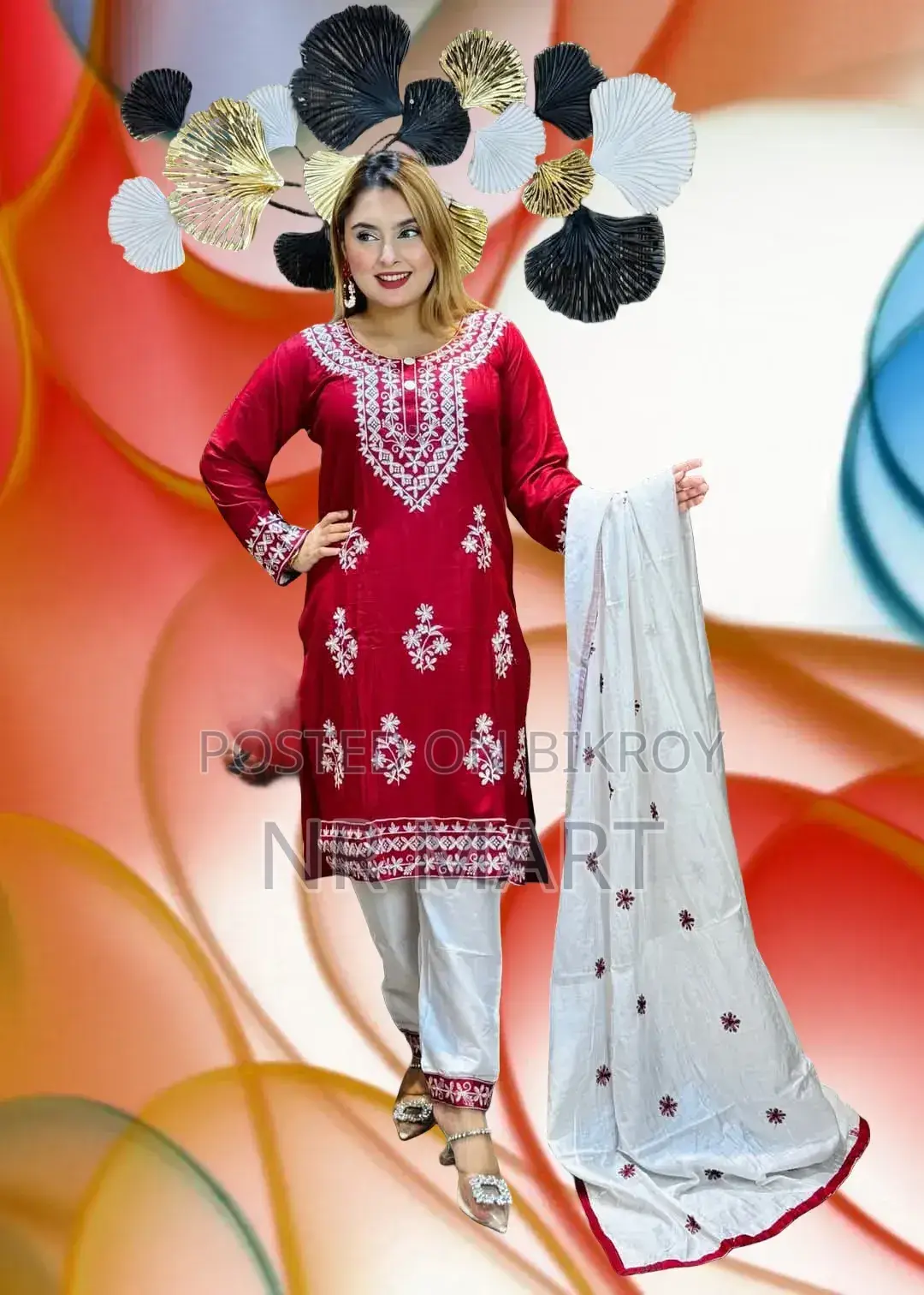 Chikankari Necklace Design Embroidery Work