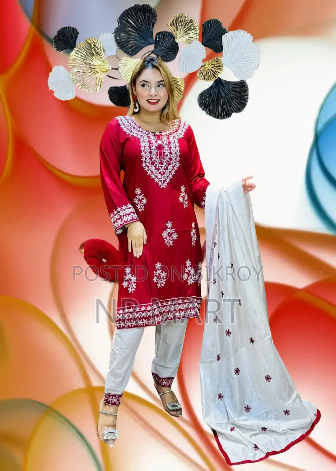 Chikankari Necklace Design Embroidery Work