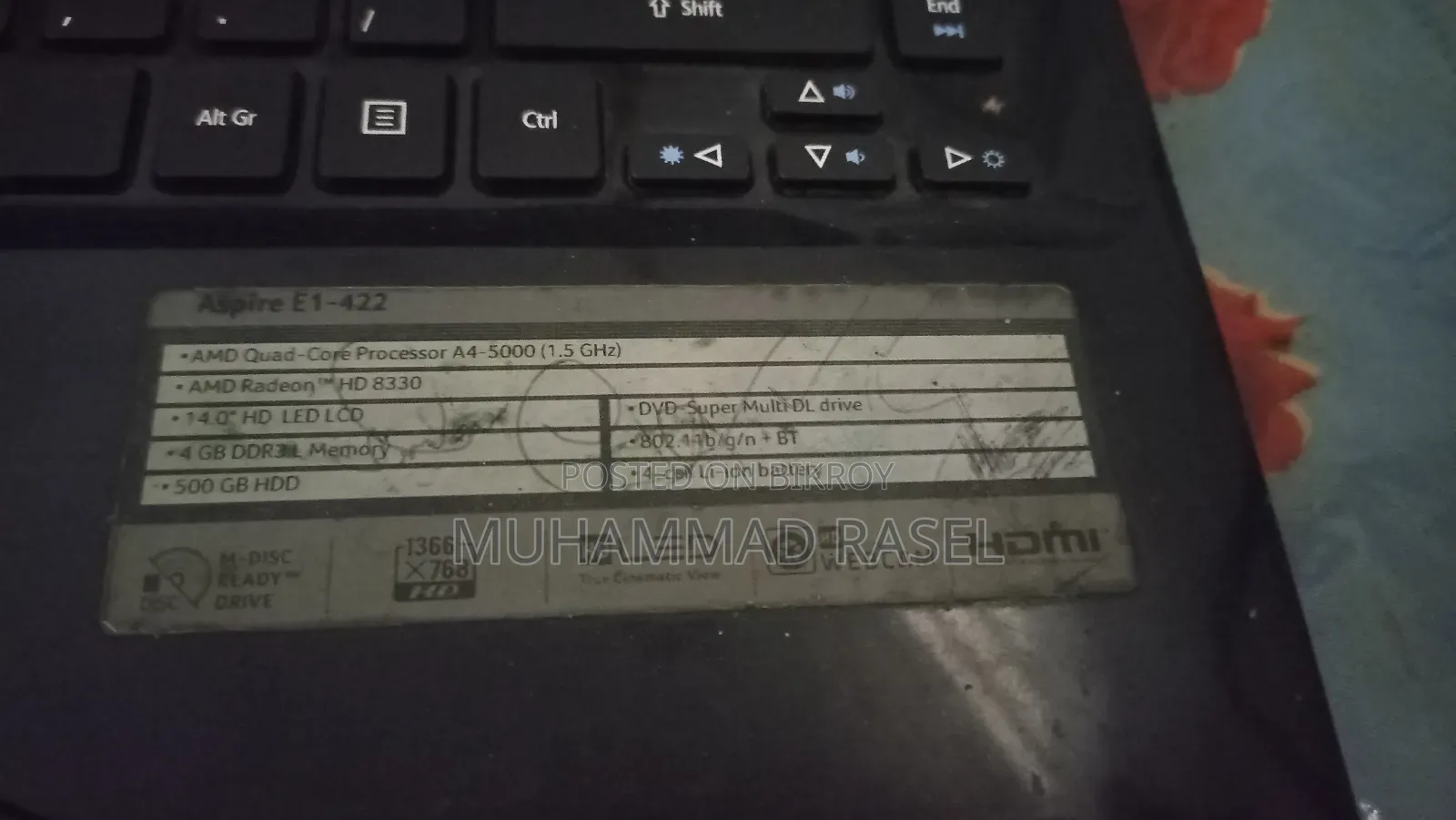 Laptop Acer Aspire E1-422 16GB AMD Ryzen 5 HDD+SSD 160GB