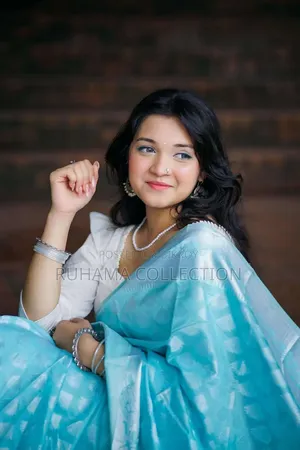 Exclusive Sky Blue Saree With Complete Jewellery Full Combo Set