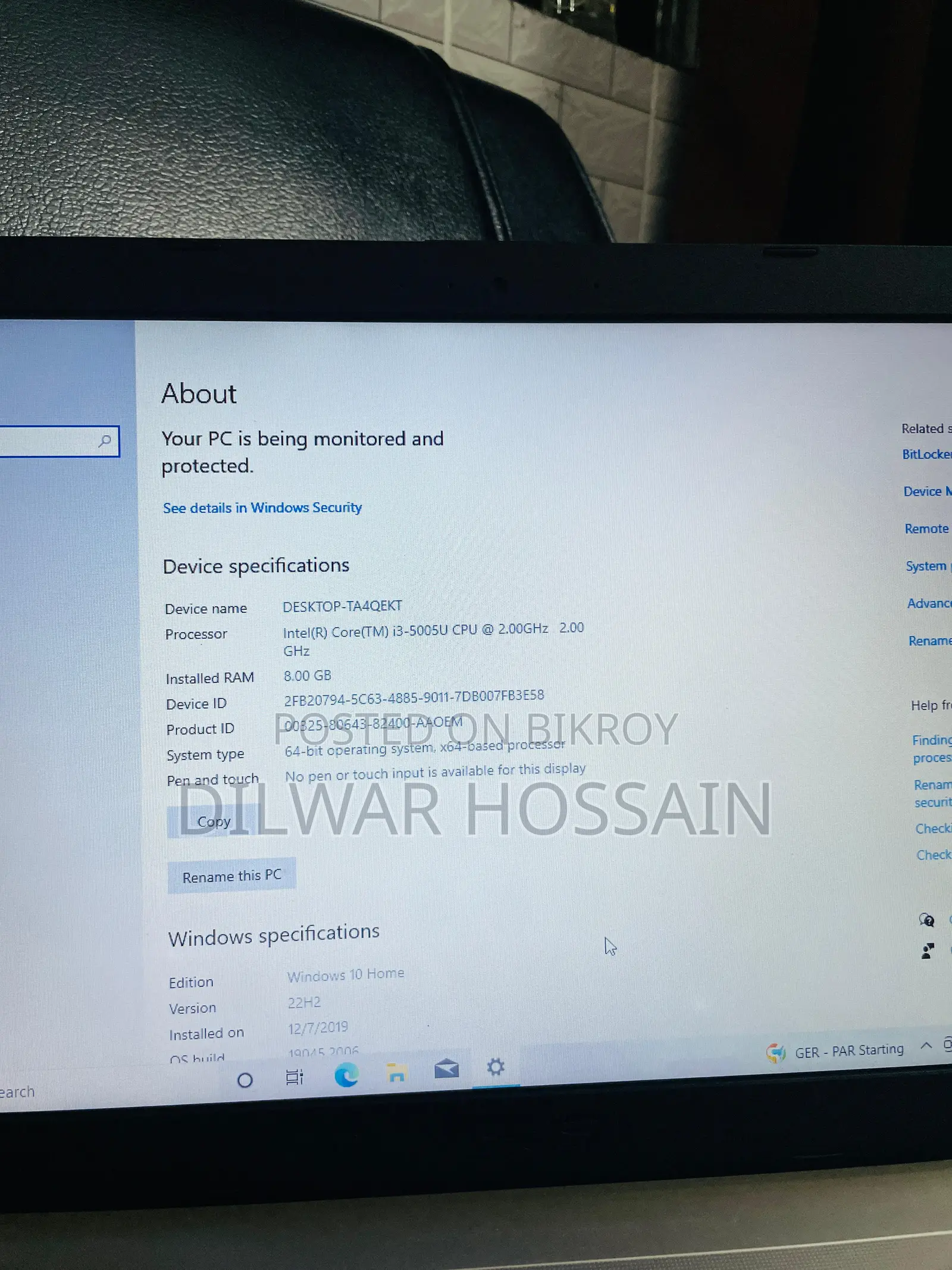 Laptop Asus ASUSPRO P2430UA 8GB Intel Core I3 HDD 500GB
