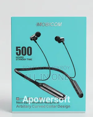 Mobicom E80 Long-Lasting Bluetooth Neckband – 500 Hours Standby