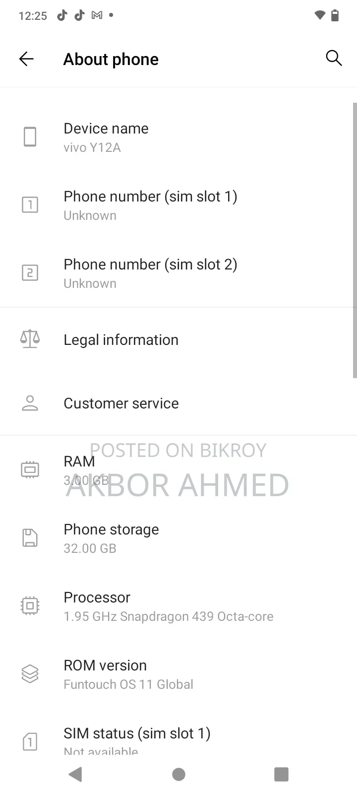 Vivo Y12 32 GB Blue