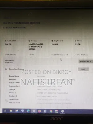 Desktop Computer 8GB Intel Core i3 SSD 128GB