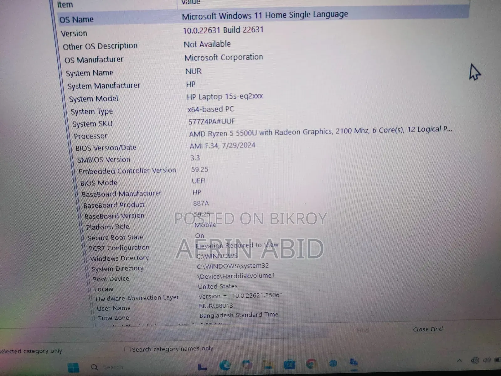 Laptop HP 15S 8GB AMD Ryzen 5 SSD 512GB