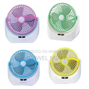 Jy Super Lithium Rechargeable Mini Table Fan With Led Light