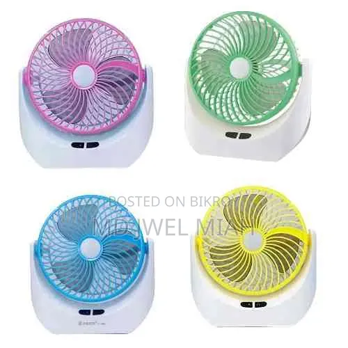 Jy Super Lithium Rechargeable Mini Table Fan With Led Light