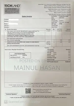 ল্যাপটপ Acer Aspire 3 16GB Intel Core i3 SSD 512GB