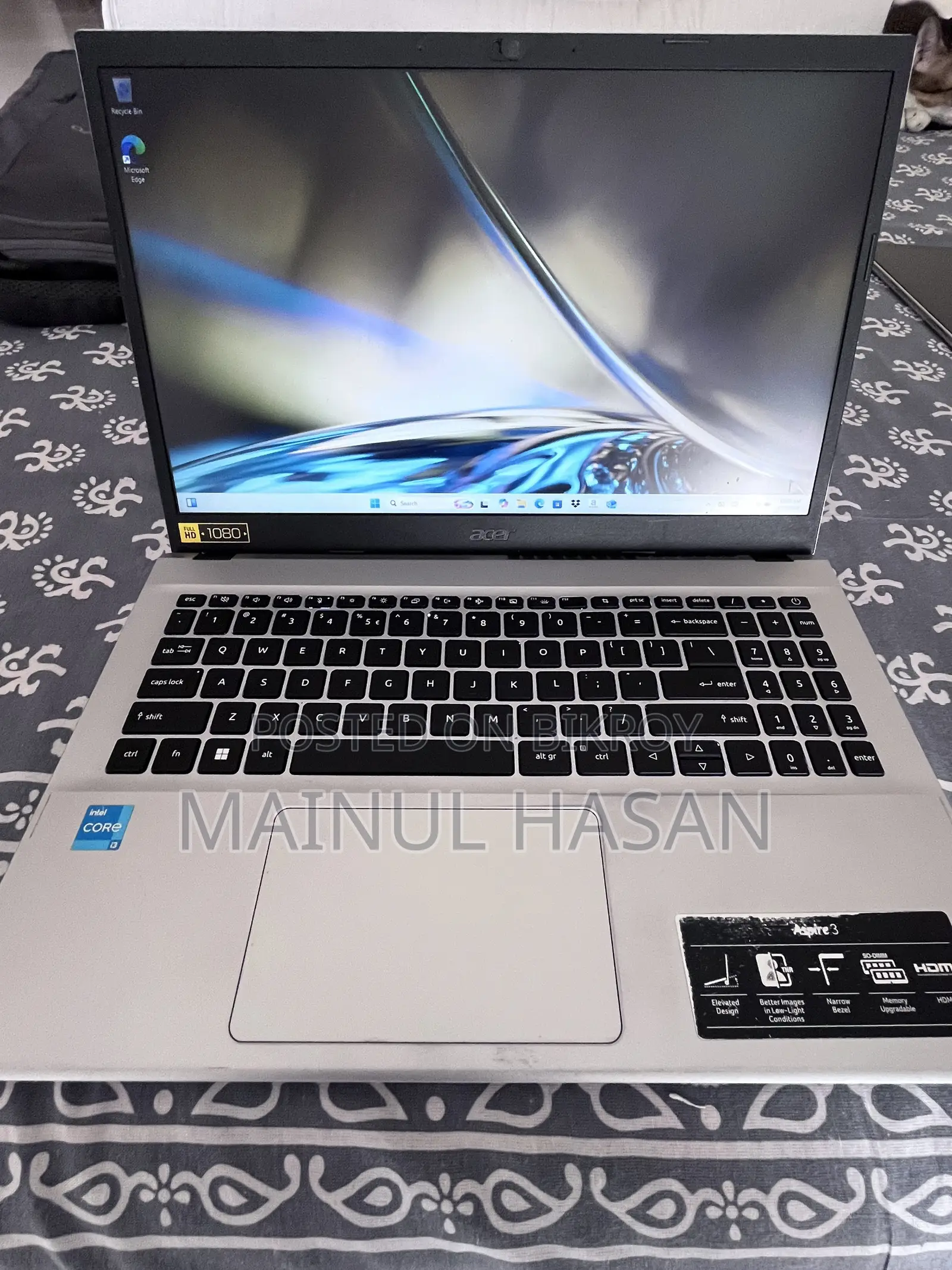 ল্যাপটপ Acer Aspire 3 16GB Intel Core i3 SSD 512GB