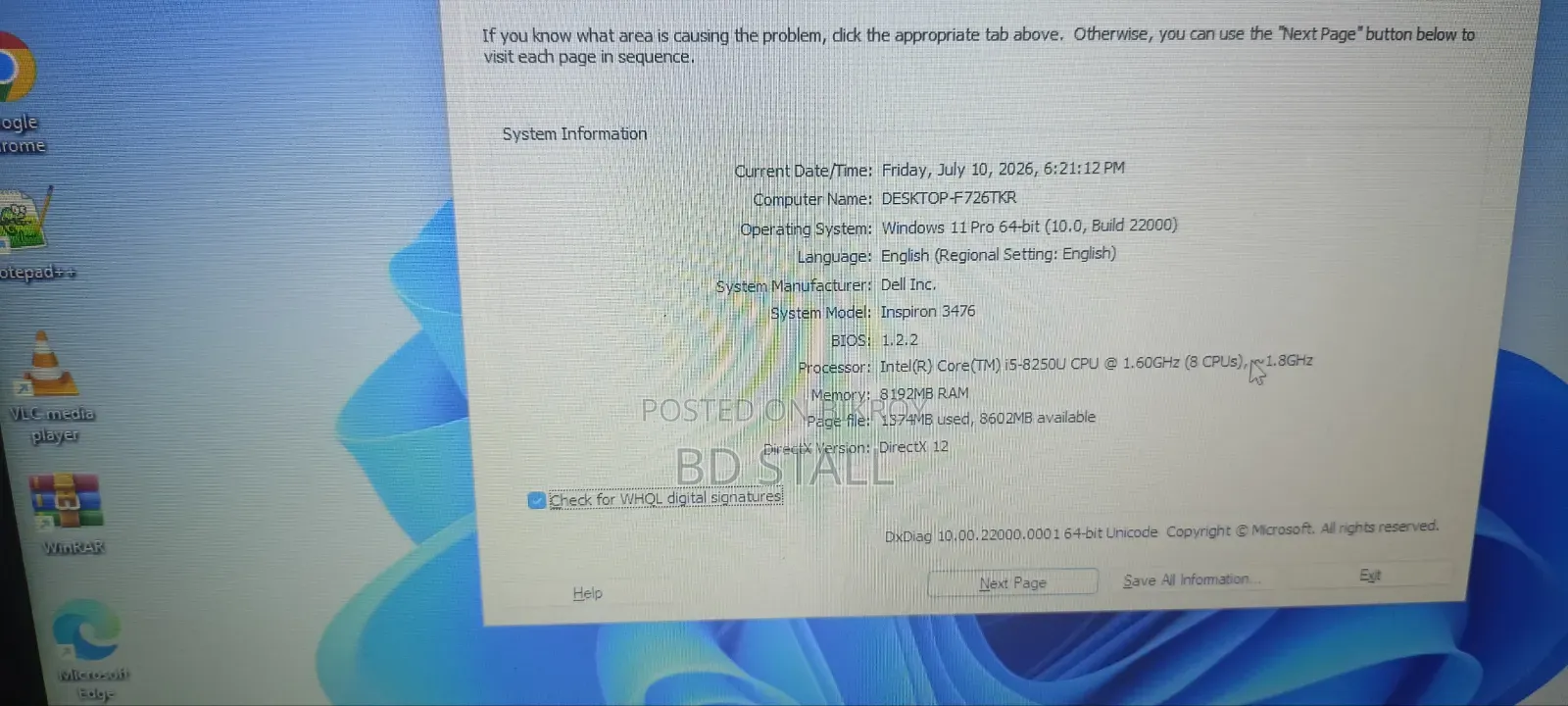 Laptop Dell Inspiron 14 8GB Intel Core I5 SSD 256GB