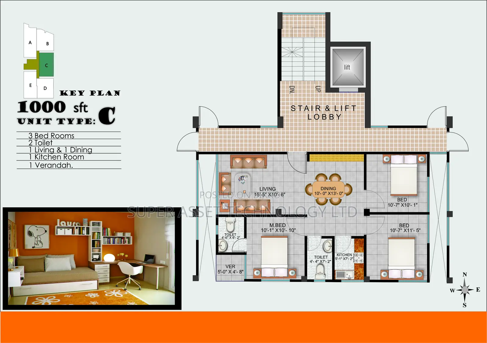 3-Bedroom Apartment in Keraniganj for Sale