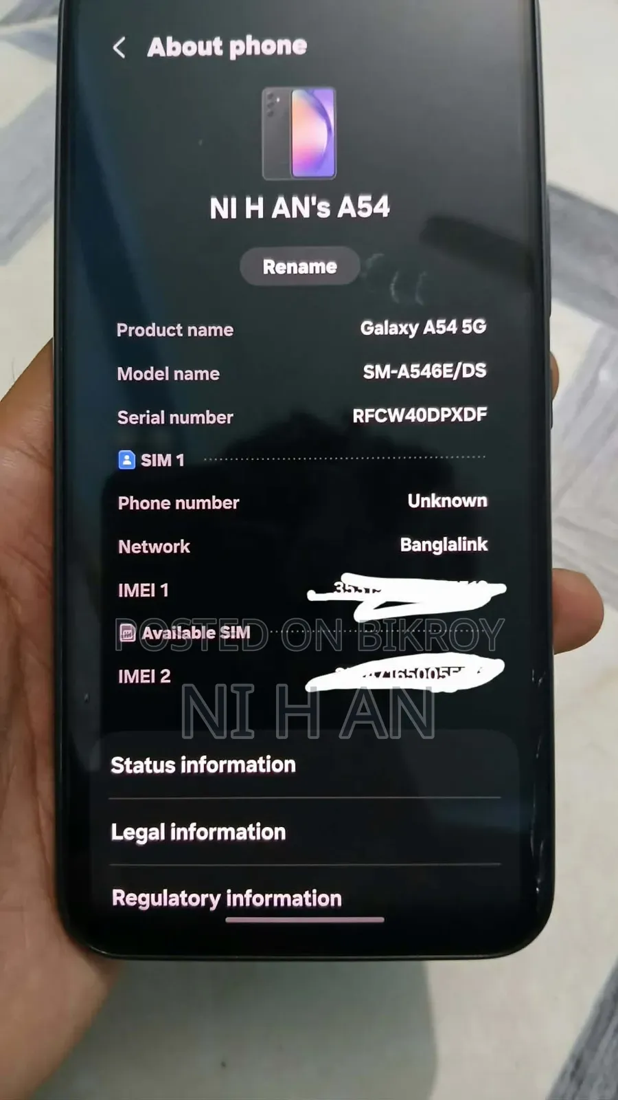 New Samsung Galaxy A54 5G 256 GB Black