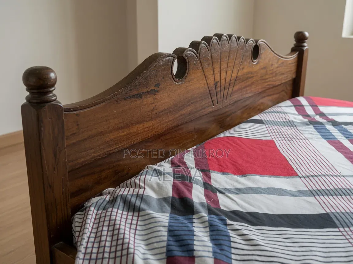 One Double Old Bed for Sale (Neem Wood)