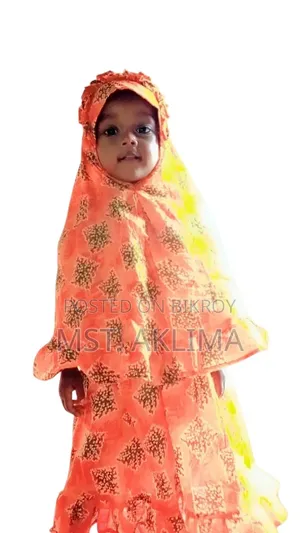 Beautiful handmade prayer dress + hijab set for kids.