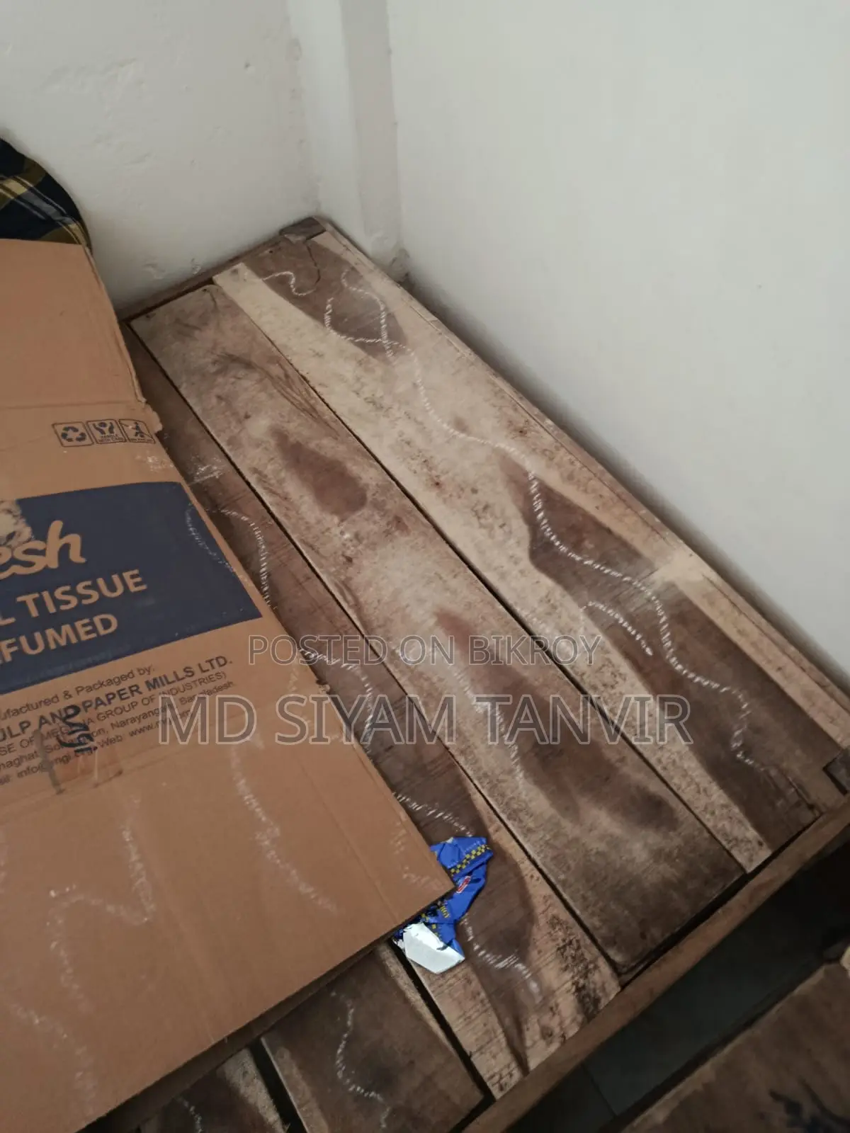 Semi-double wooden bed frame for sale.