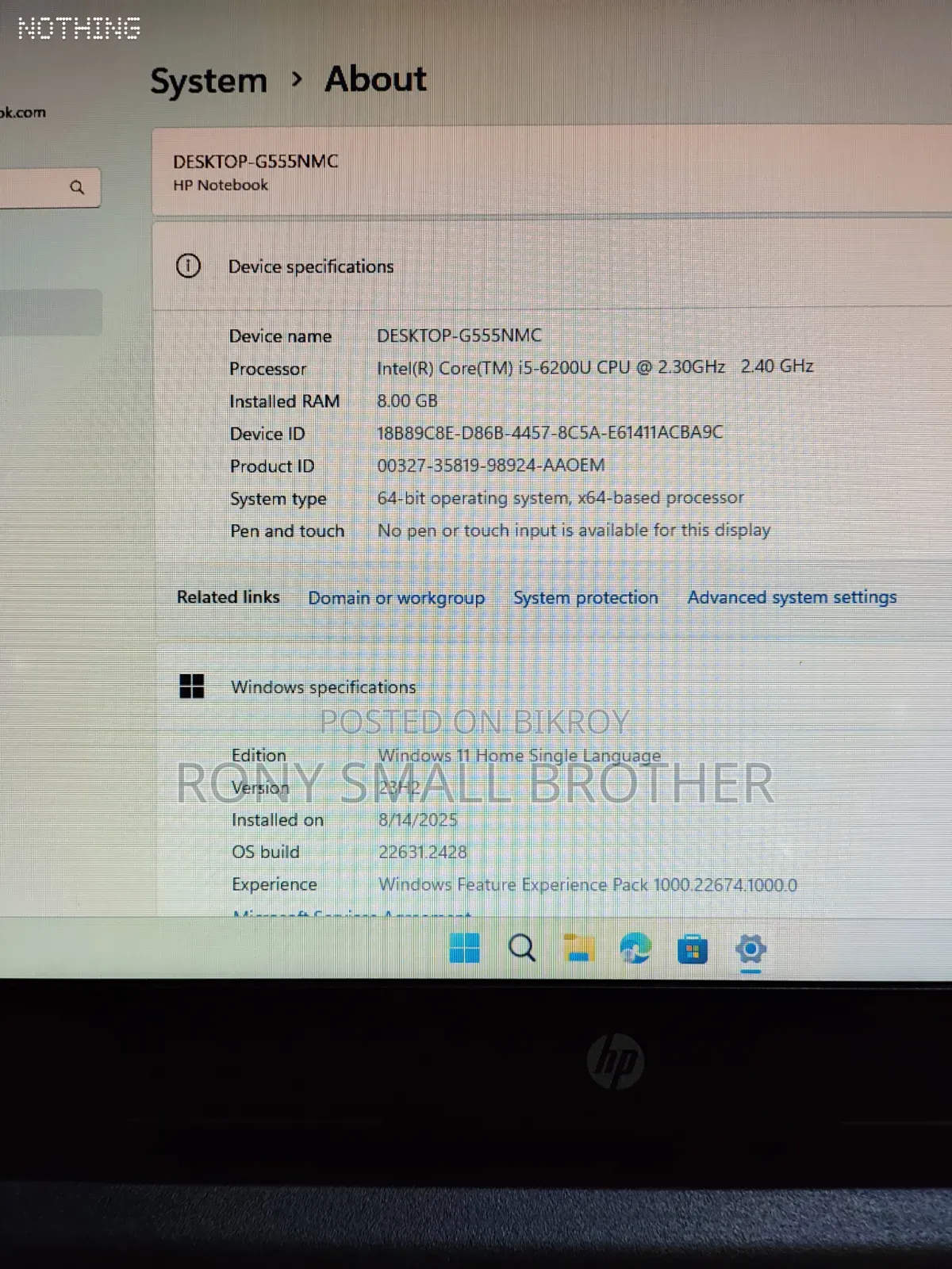 Laptop HP Stream Notebook 8GB Intel Core I5 HDD+SSD 128GB