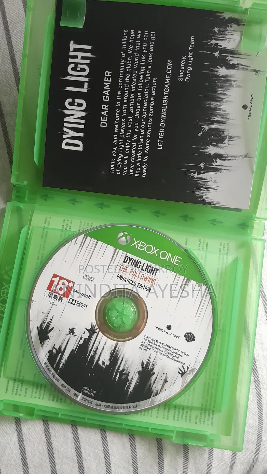 Dying Light: The Following Enhanced Edition for Xbox One/Series X