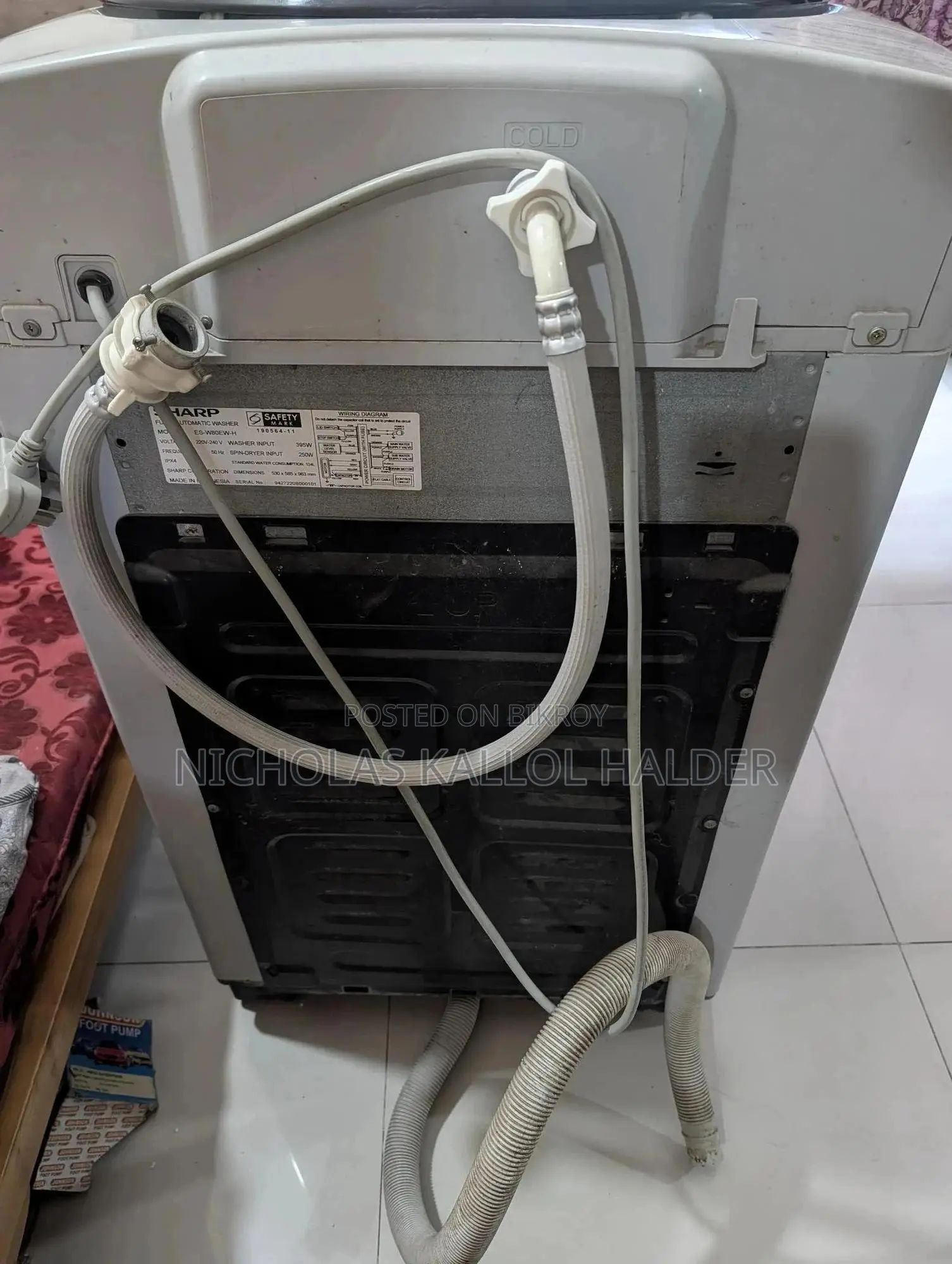 Want to Sell Sharp 8Ltr. Running Washing Machine