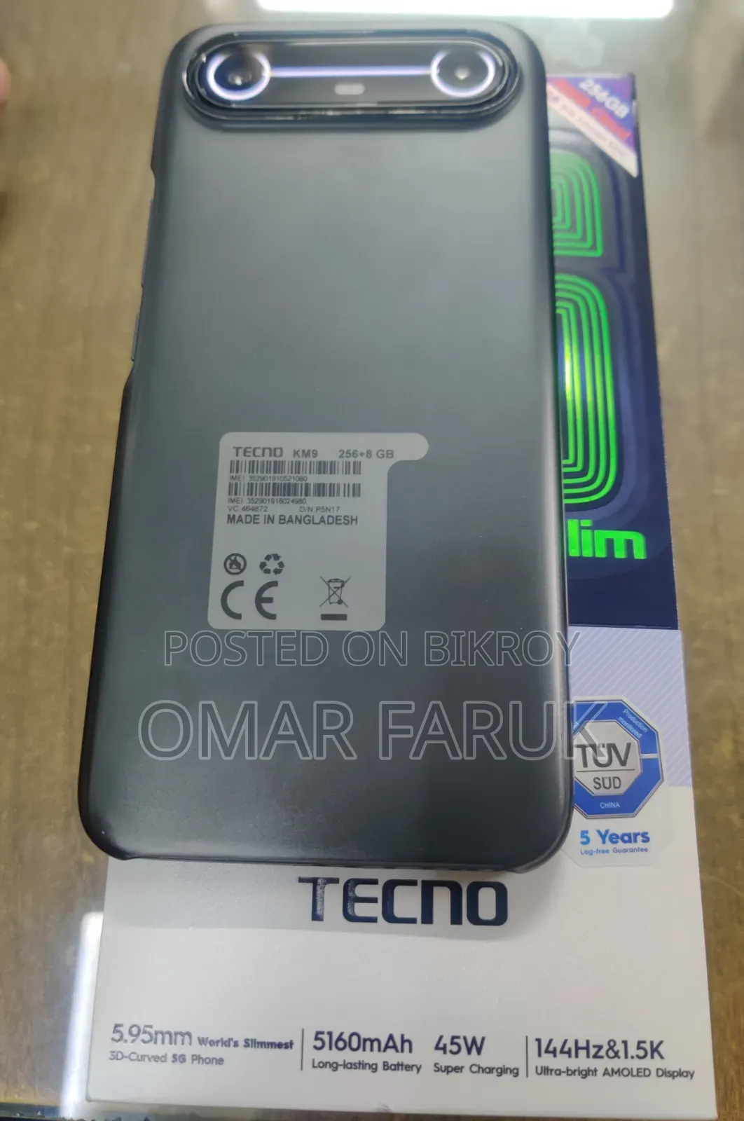 Tecno Spark Slim 256 GB Black