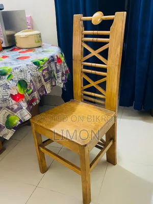 Eight-chair table set for sale. Teak wood table,