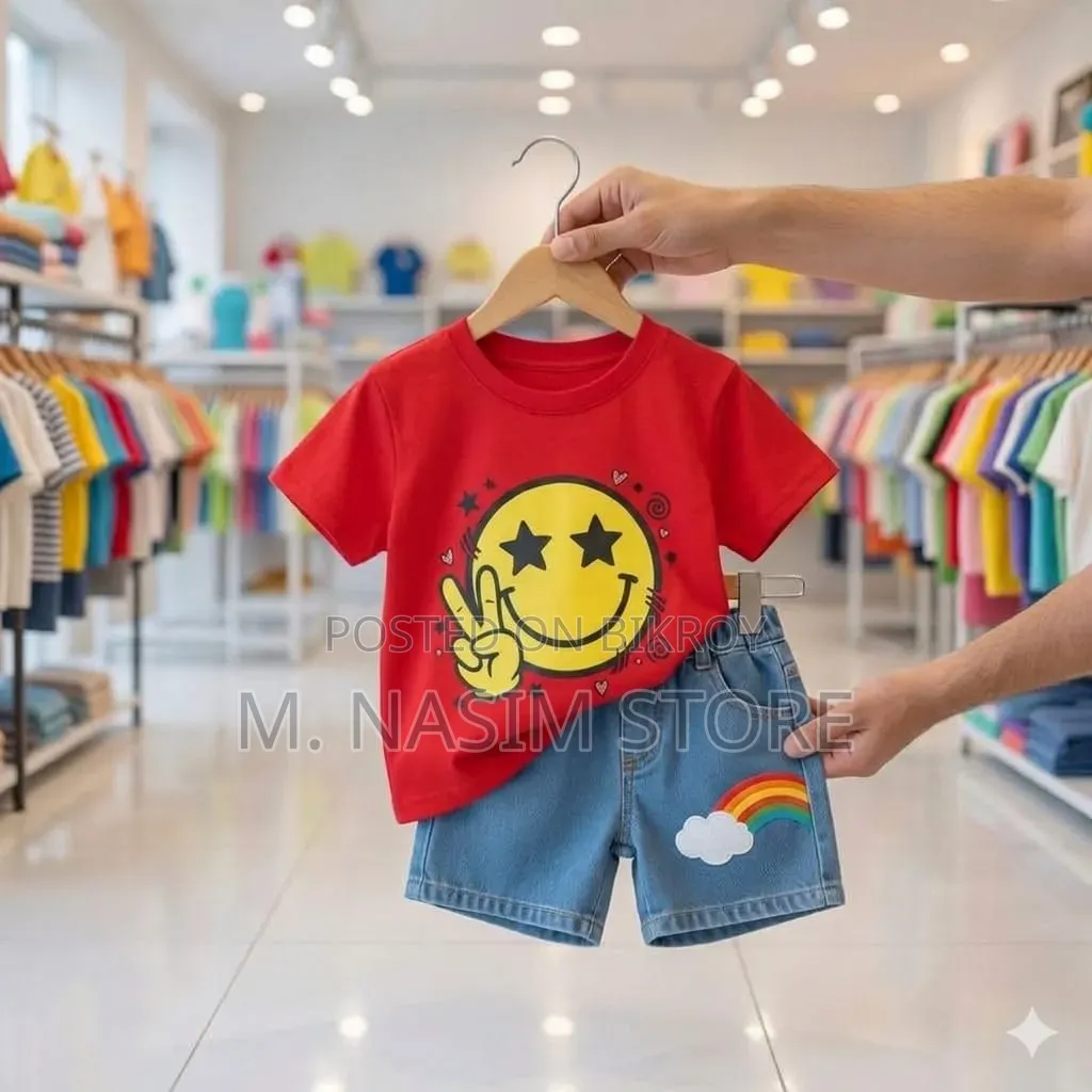 Kids T-shirt and Denim Short Pant Set